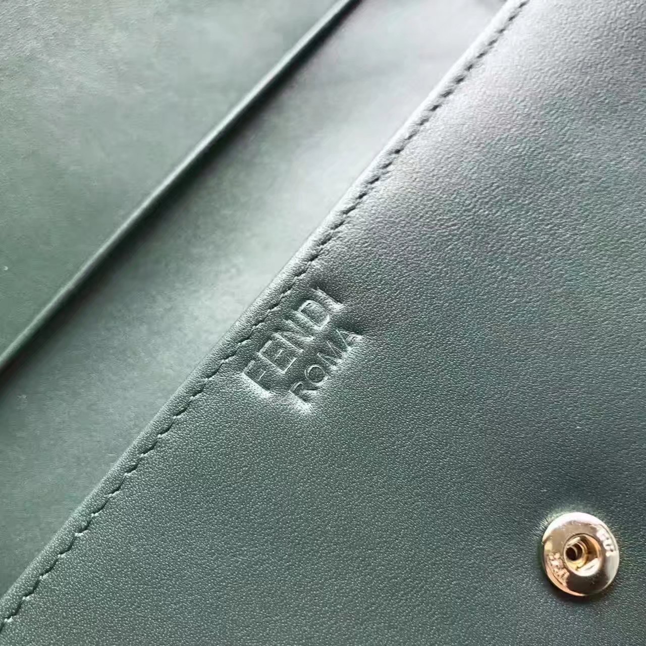 Fendi Continental Wallet in Green Leather