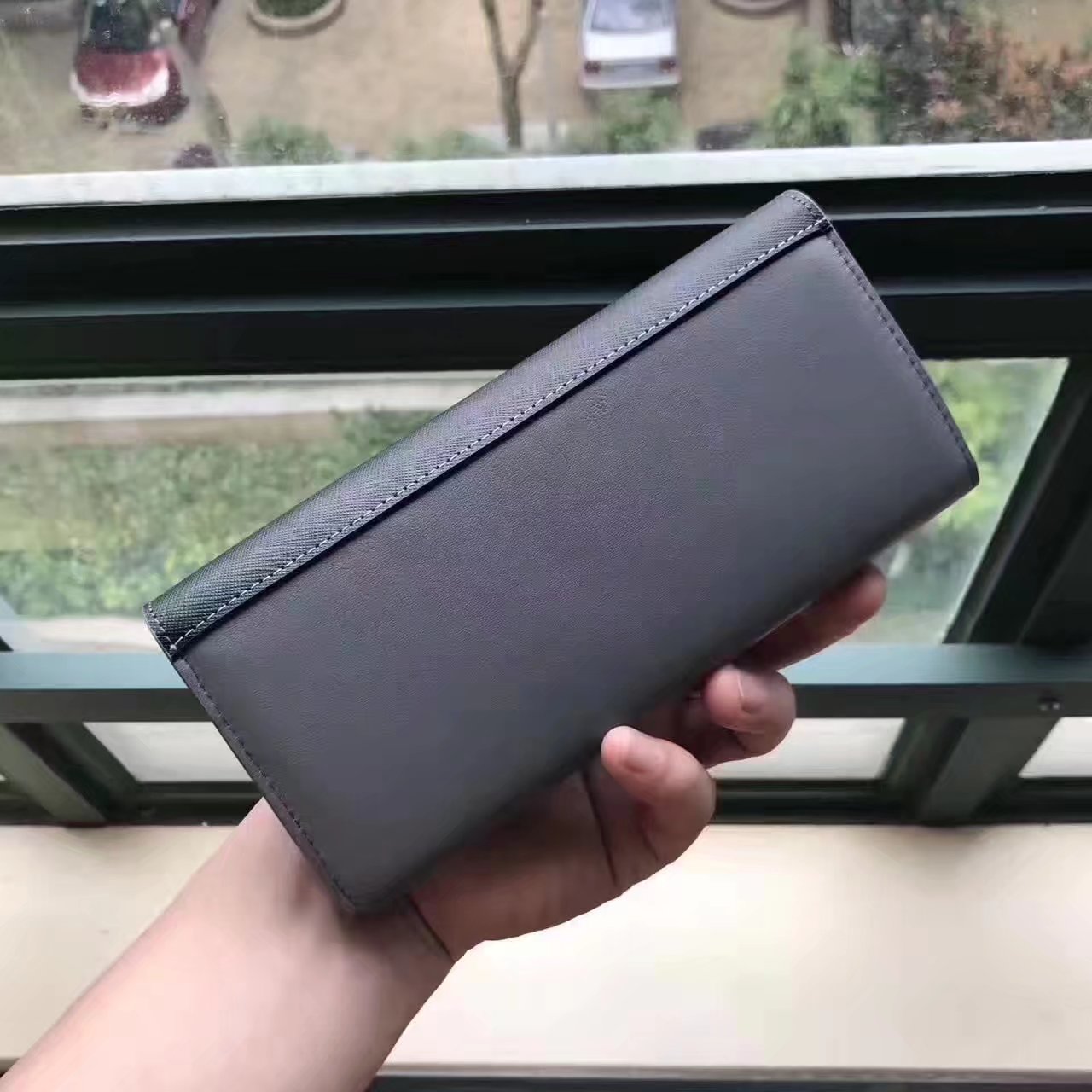 Fendi Continental Wallet in Grey Leather