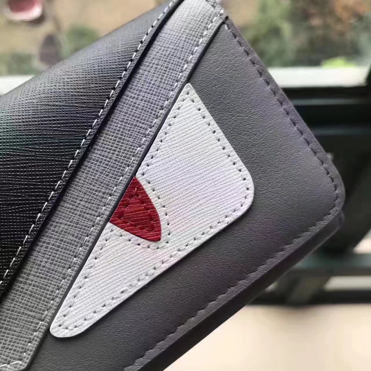 Fendi Continental Wallet in Grey Leather