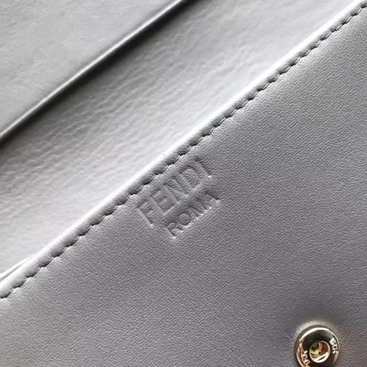 Fendi Continental Wallet in Grey Leather