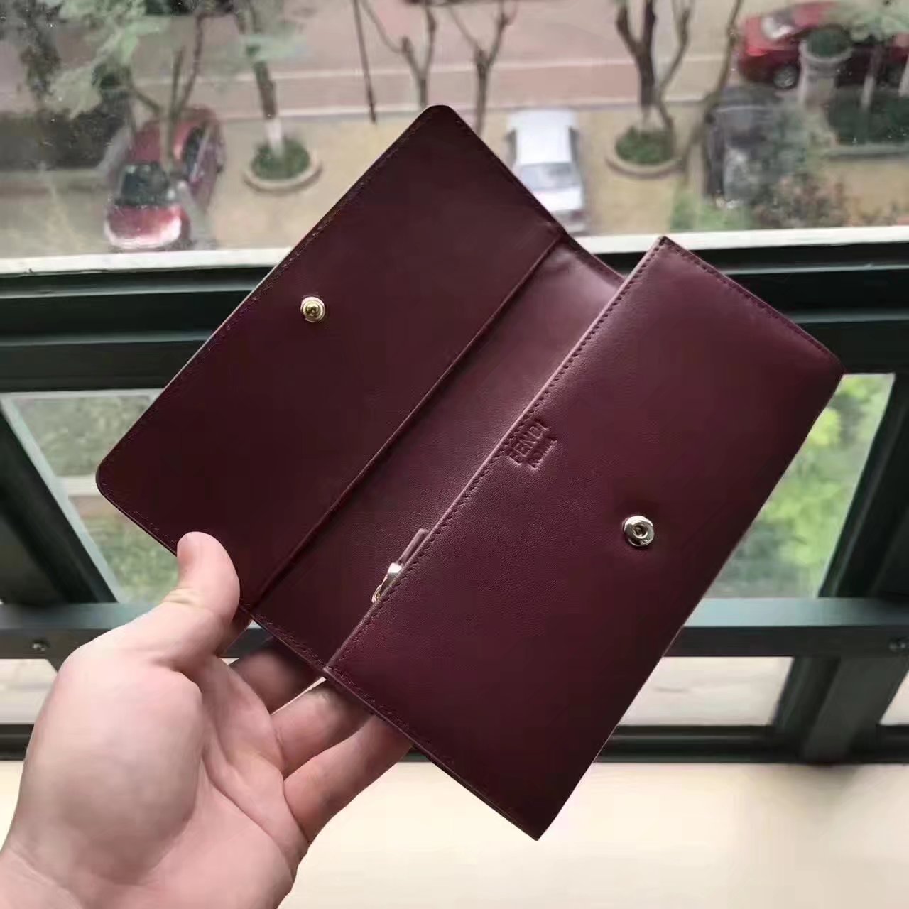 Fendi Continental Wallet in Red Leather