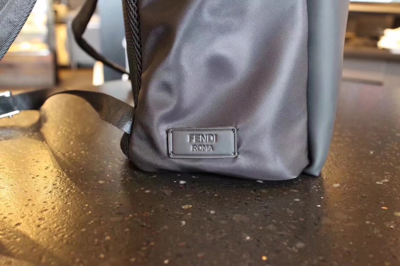 Fendi Men Backpack Nylon and Leather With Bag Bugs eye