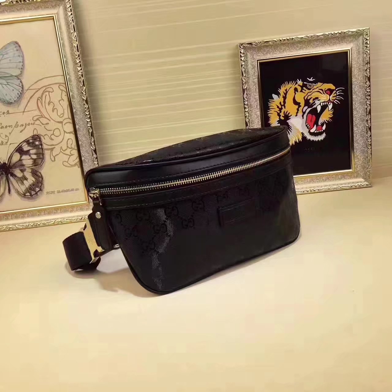 Gucci 233269 GG Supreme Waist Bag Black