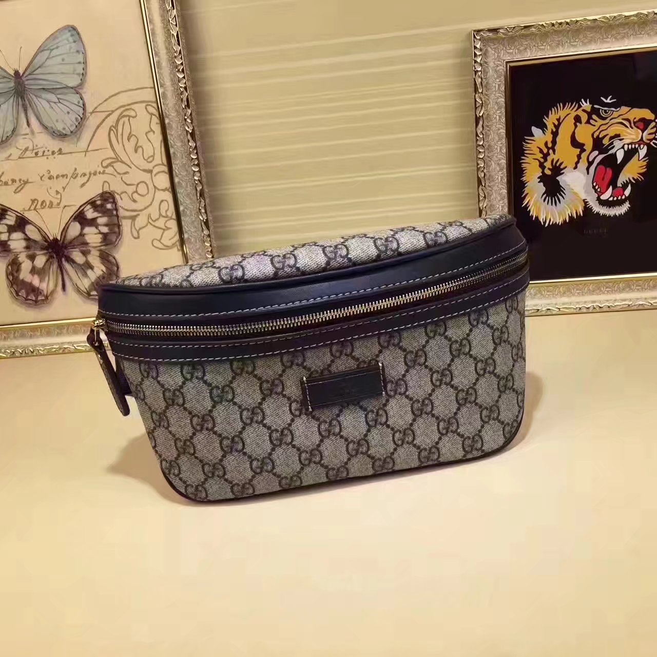 Gucci 233269 GG Supreme Waist Bag Blue