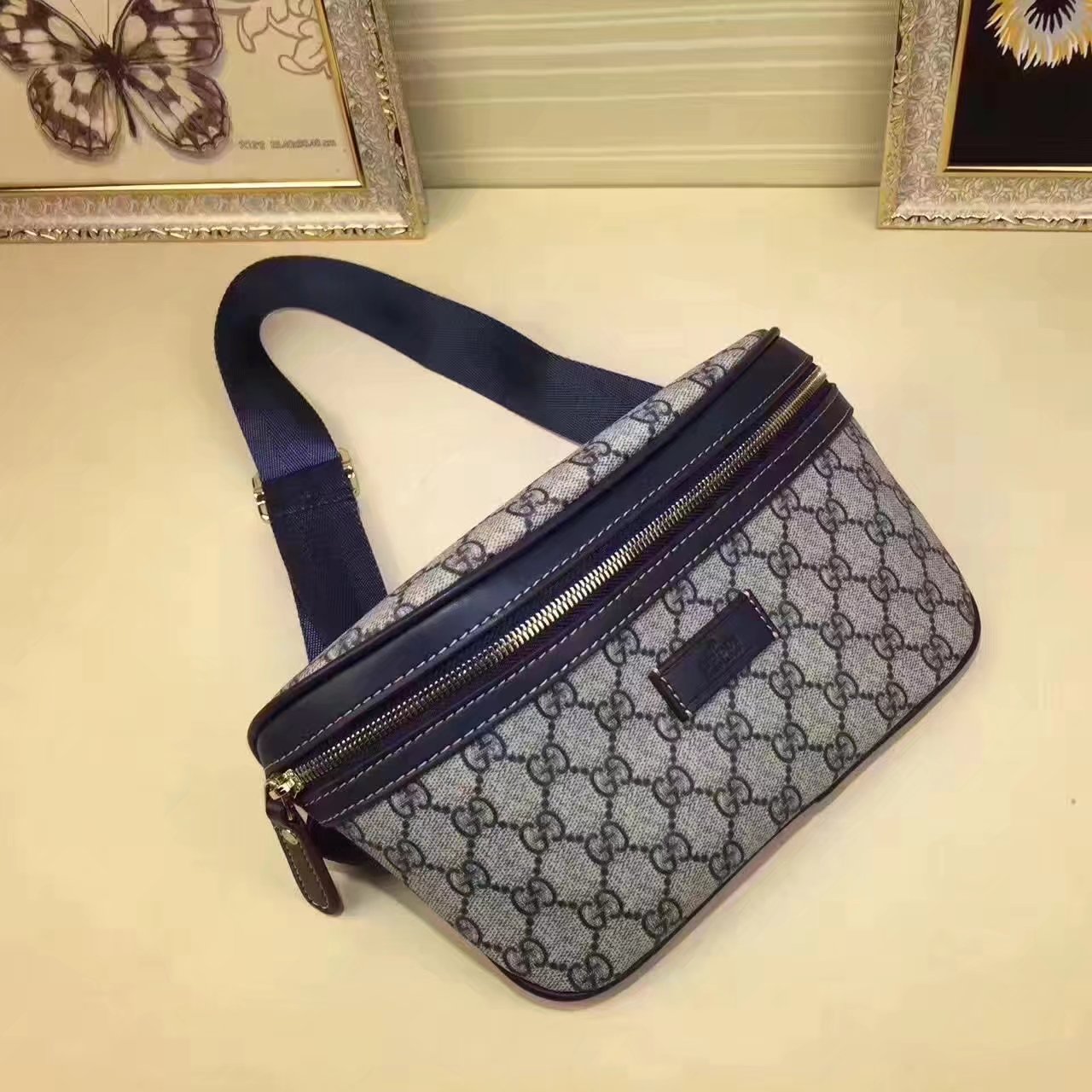 Gucci 233269 GG Supreme Waist Bag Blue