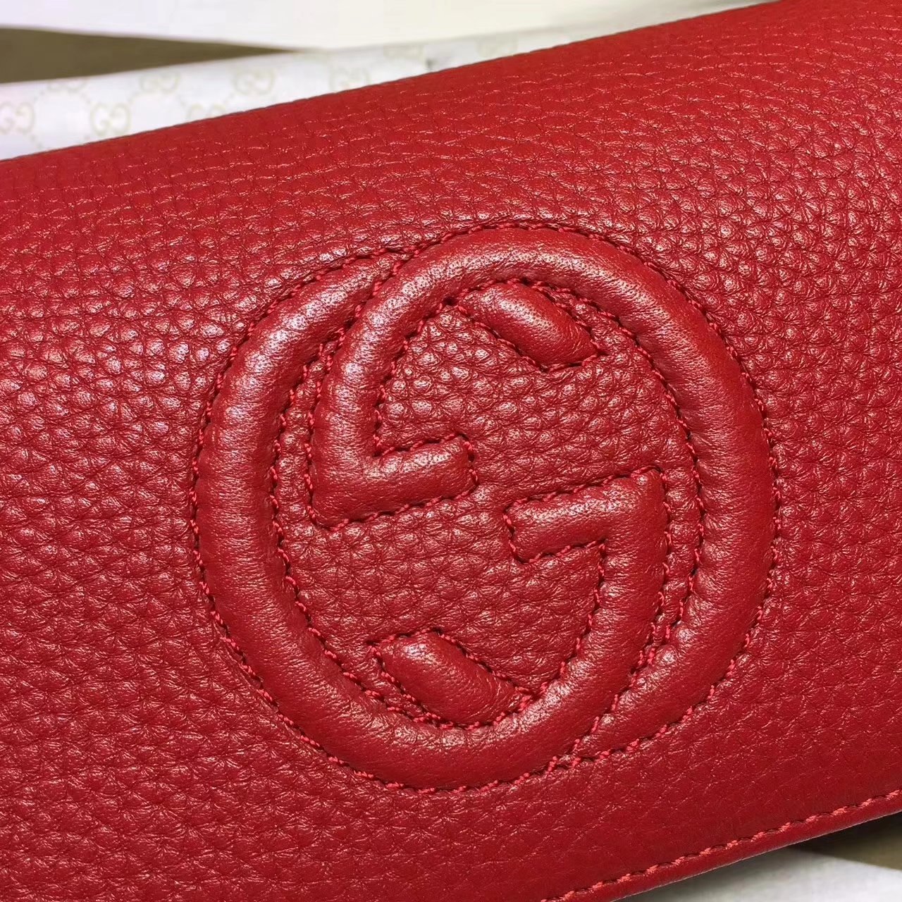 Gucci 282414 GG Leather Wallet Red