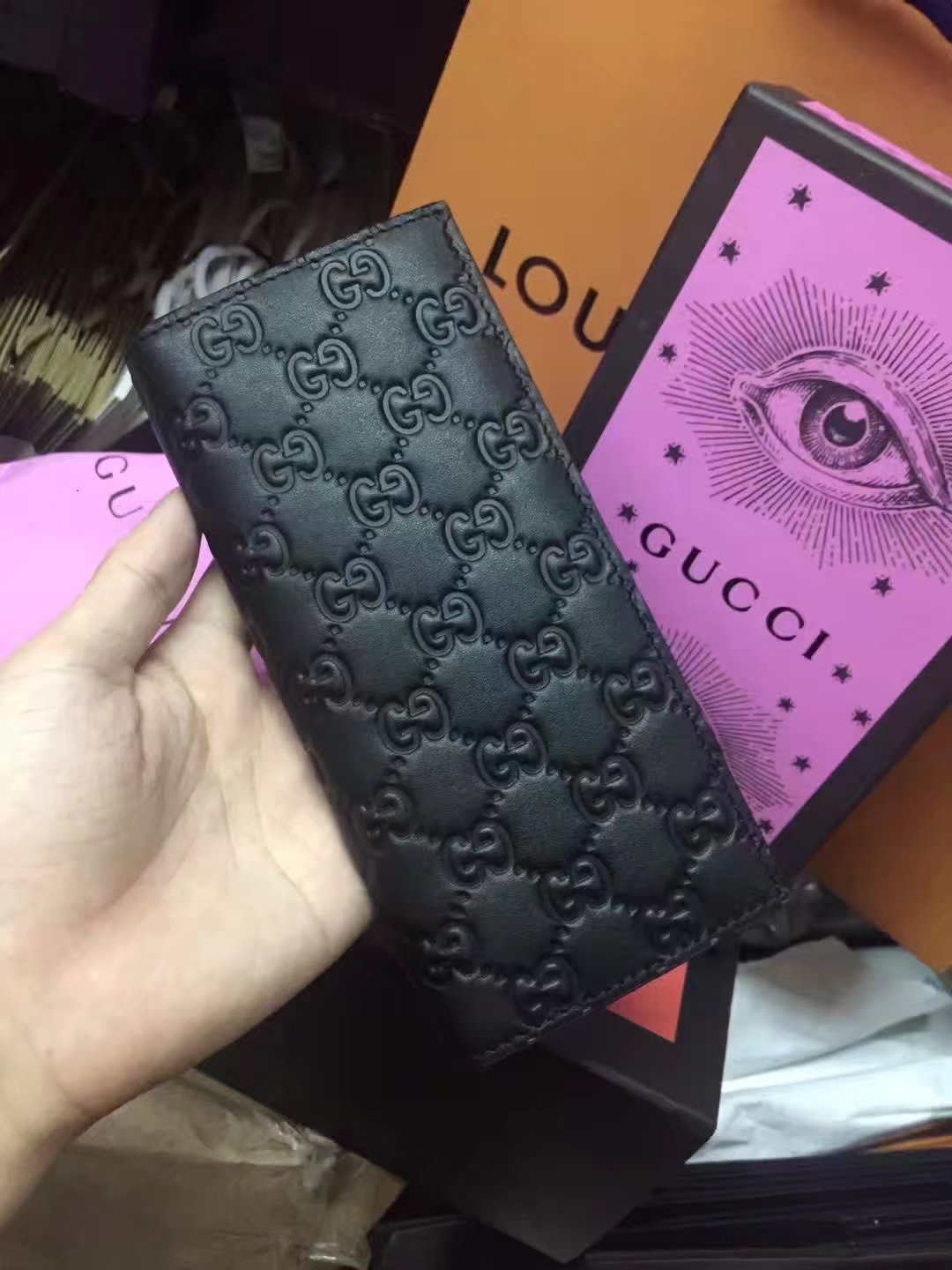 Gucci 307774 Signature Long Wallet Black