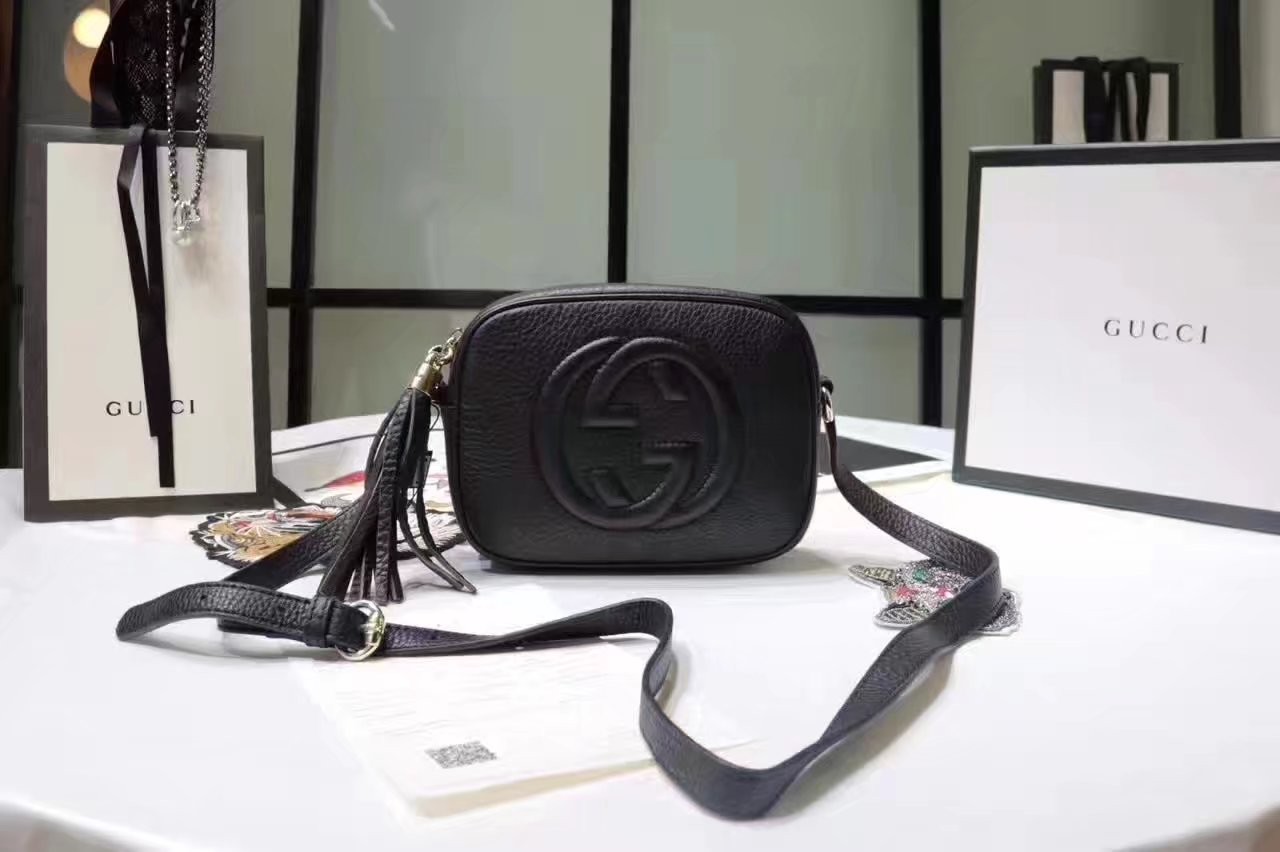 Gucci 308364 Soho Leather Disco Bag Black