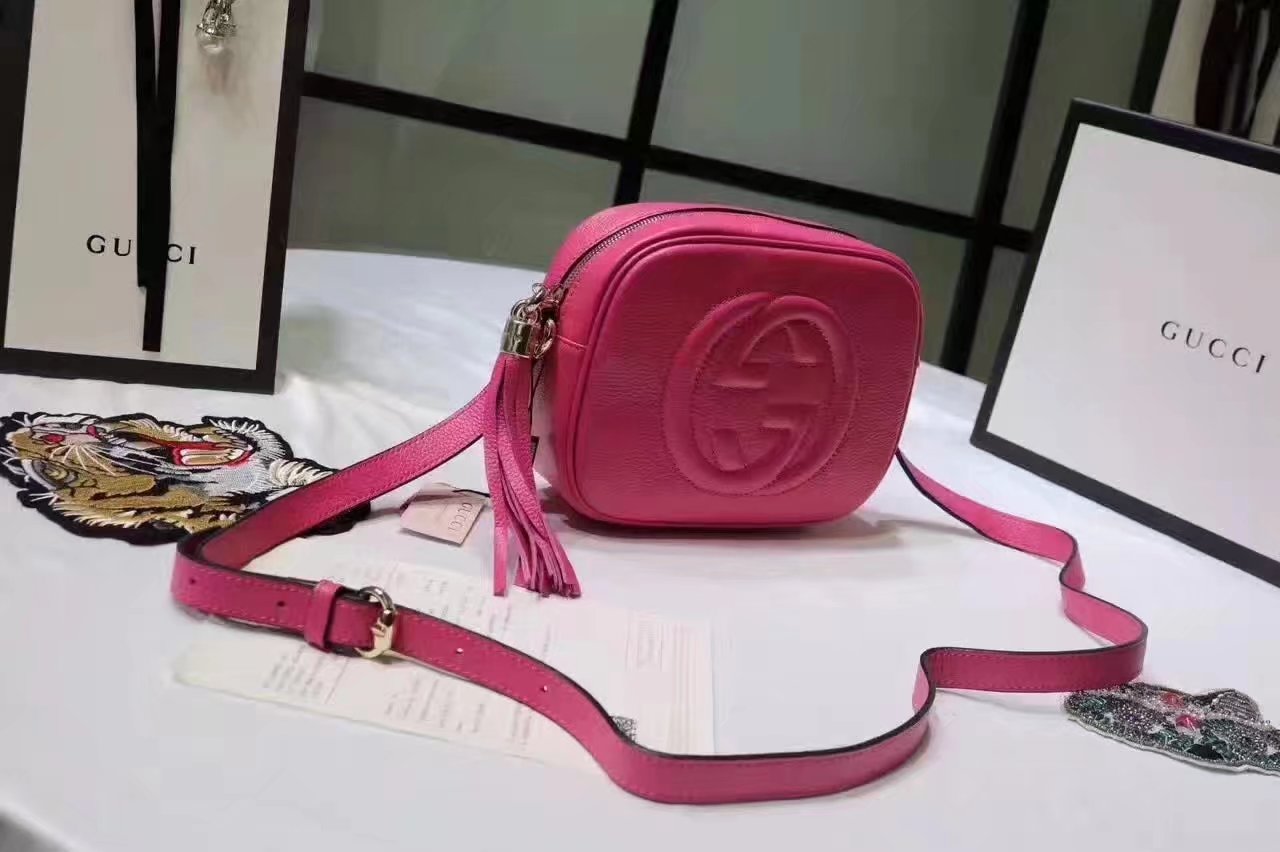 Gucci 308364 Soho Leather Disco Bag Peach