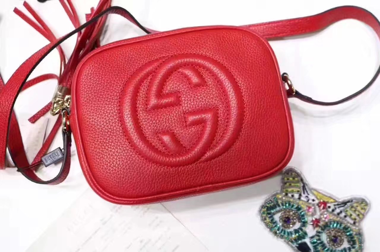 Gucci 308364 Soho Leather Disco Bag Red