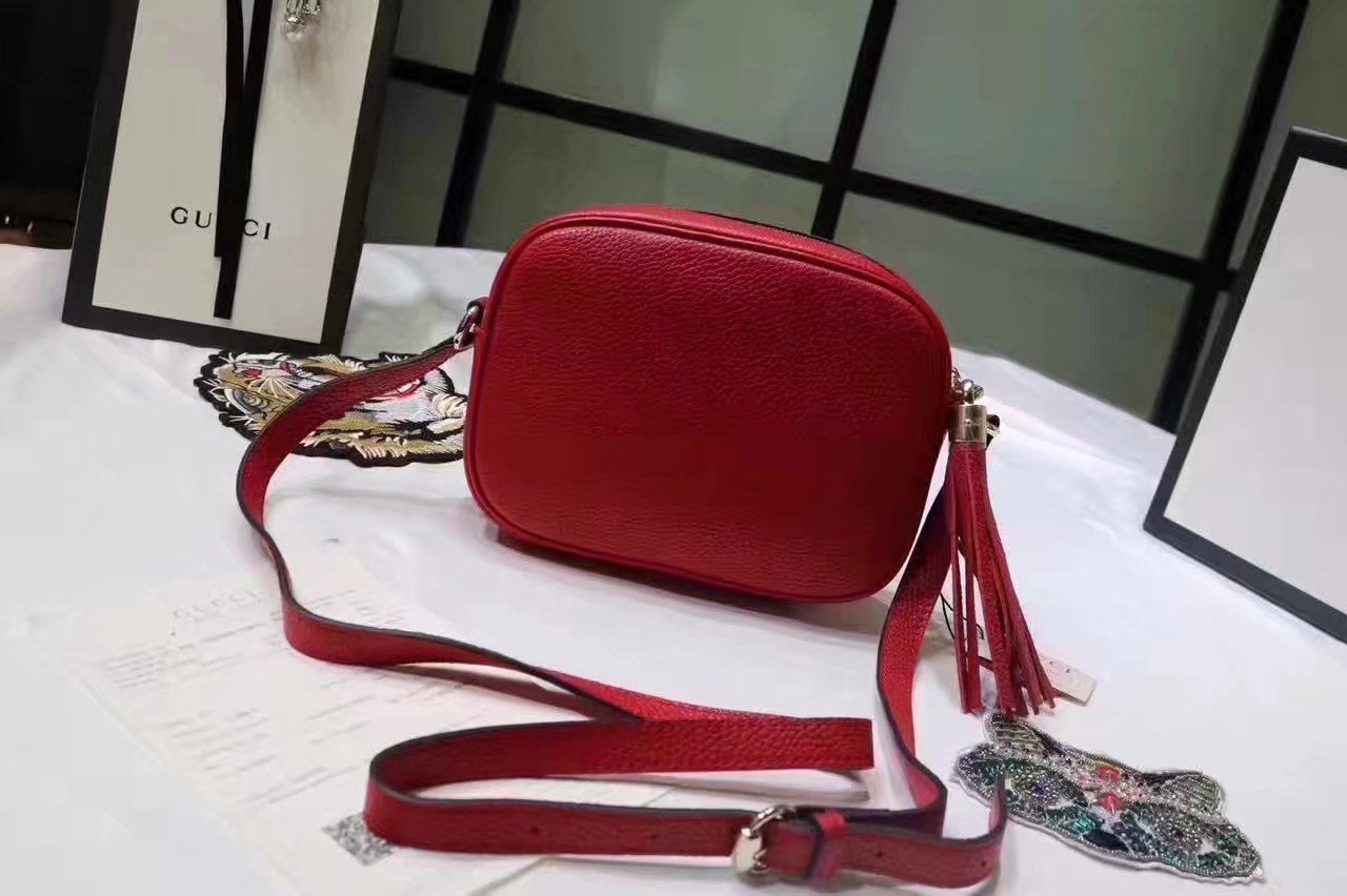 Gucci 308364 Soho Leather Disco Bag Red