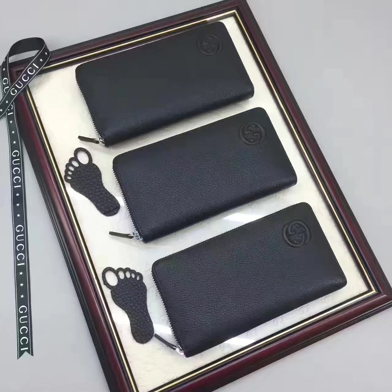 Gucci 328318 Men Long Wallet Black