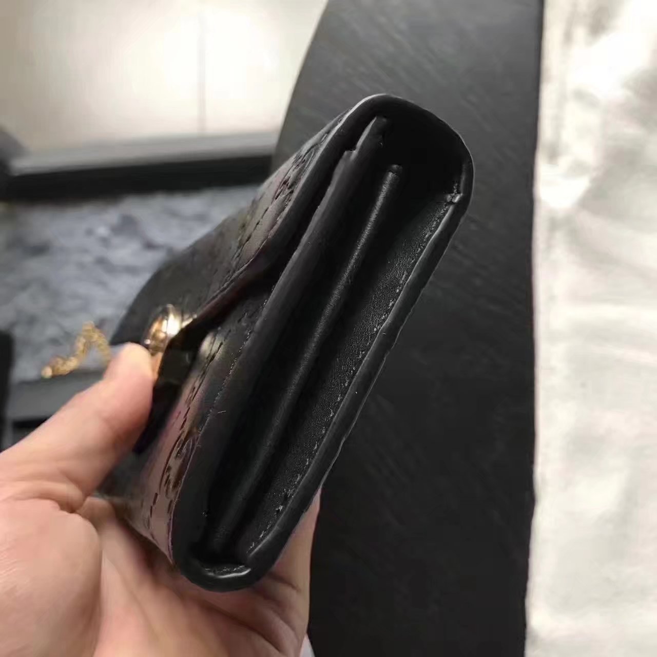 Gucci 369663 Lcon Gucci Signature Wallet Black