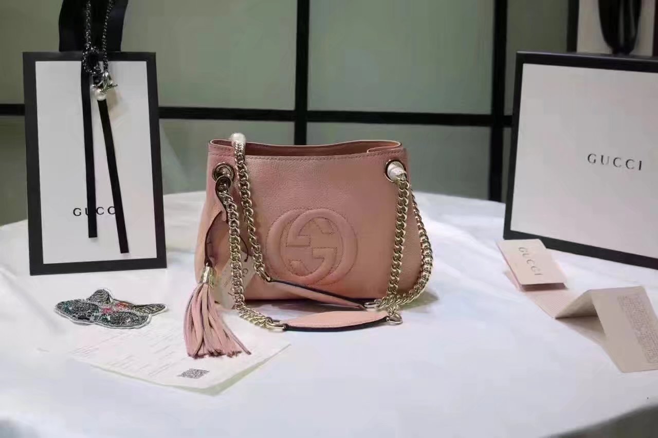 Gucci 387043 Soho Leather Shoulder Bags Pink