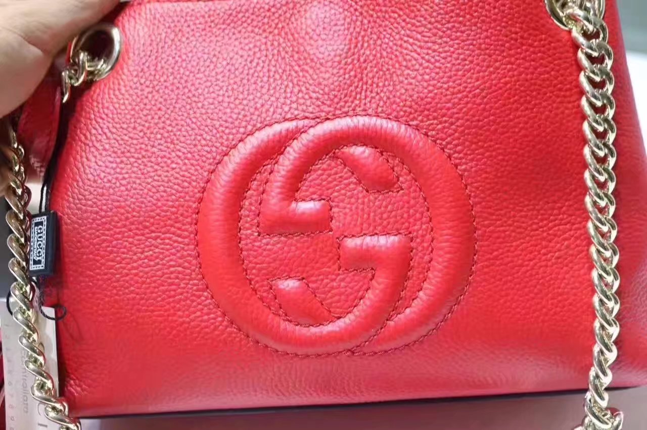 Gucci 387043 Soho Leather Shoulder Bags Red