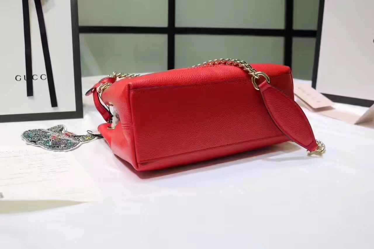 Gucci 387043 Soho Leather Shoulder Bags Red