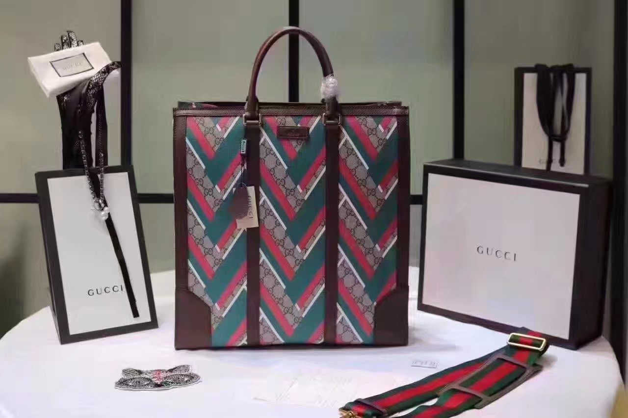 Gucci 406387 GG Chevron Tote