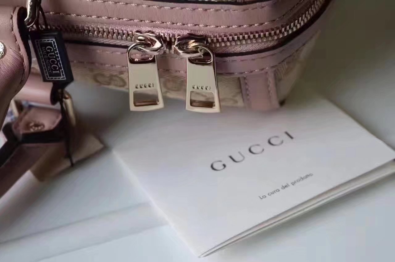 Gucci 406868 Bee Print GG Supreme Boston Tote Bag Pink