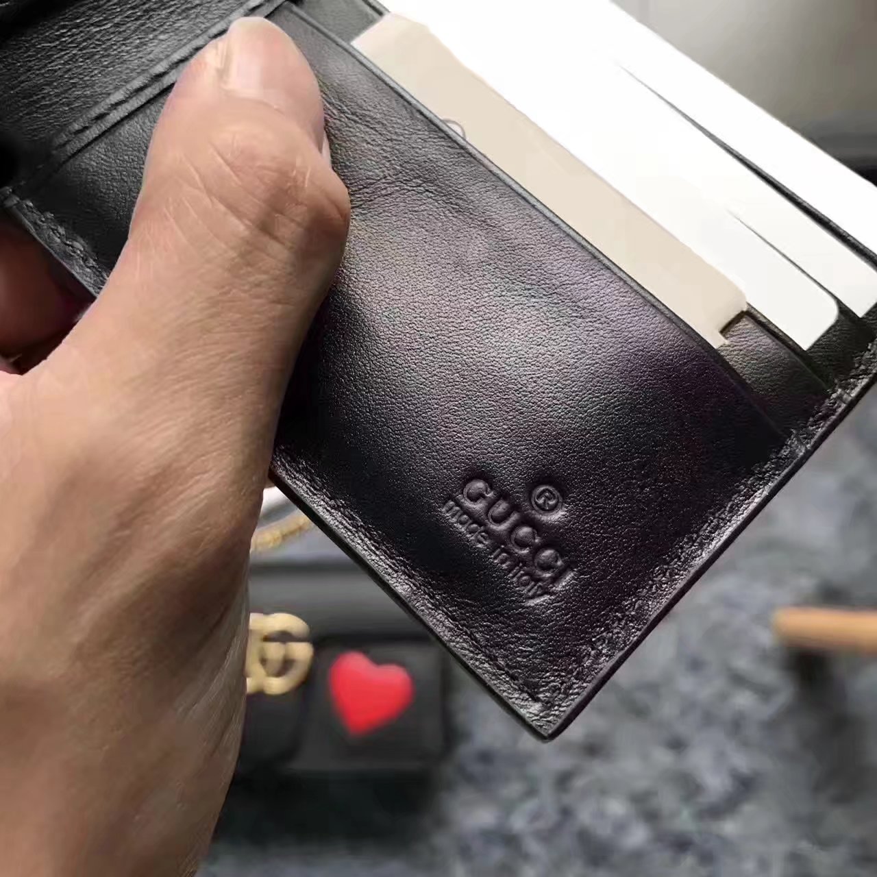 Gucci 408827 Men Signature Web Wallet Black