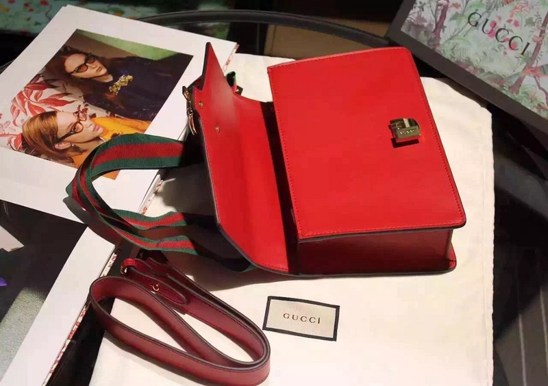 Gucci 431666 Sylvie Leather Mini Chain Bag Red