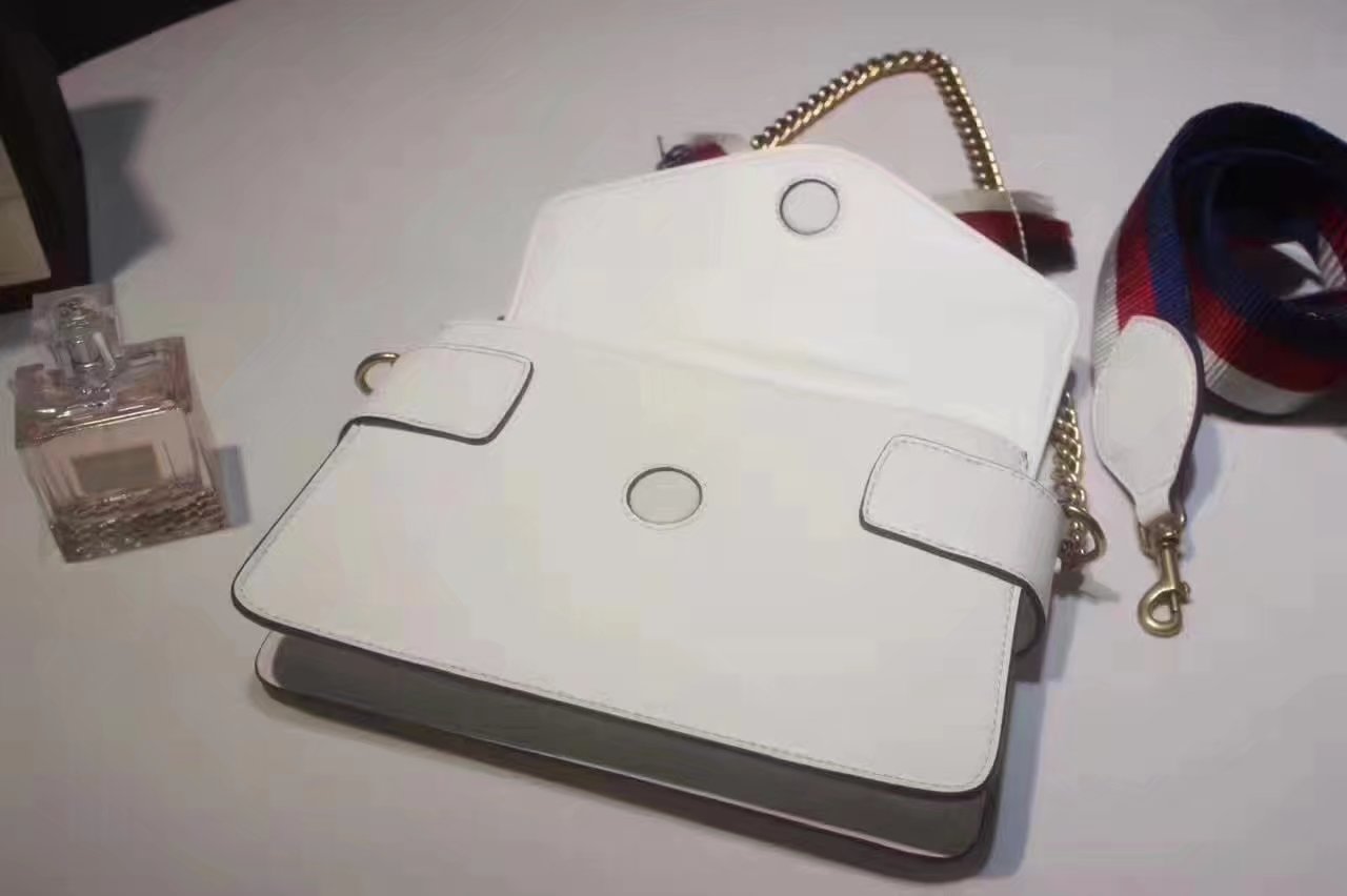 Gucci 453777 Osiride Leather Top Handle Bag White