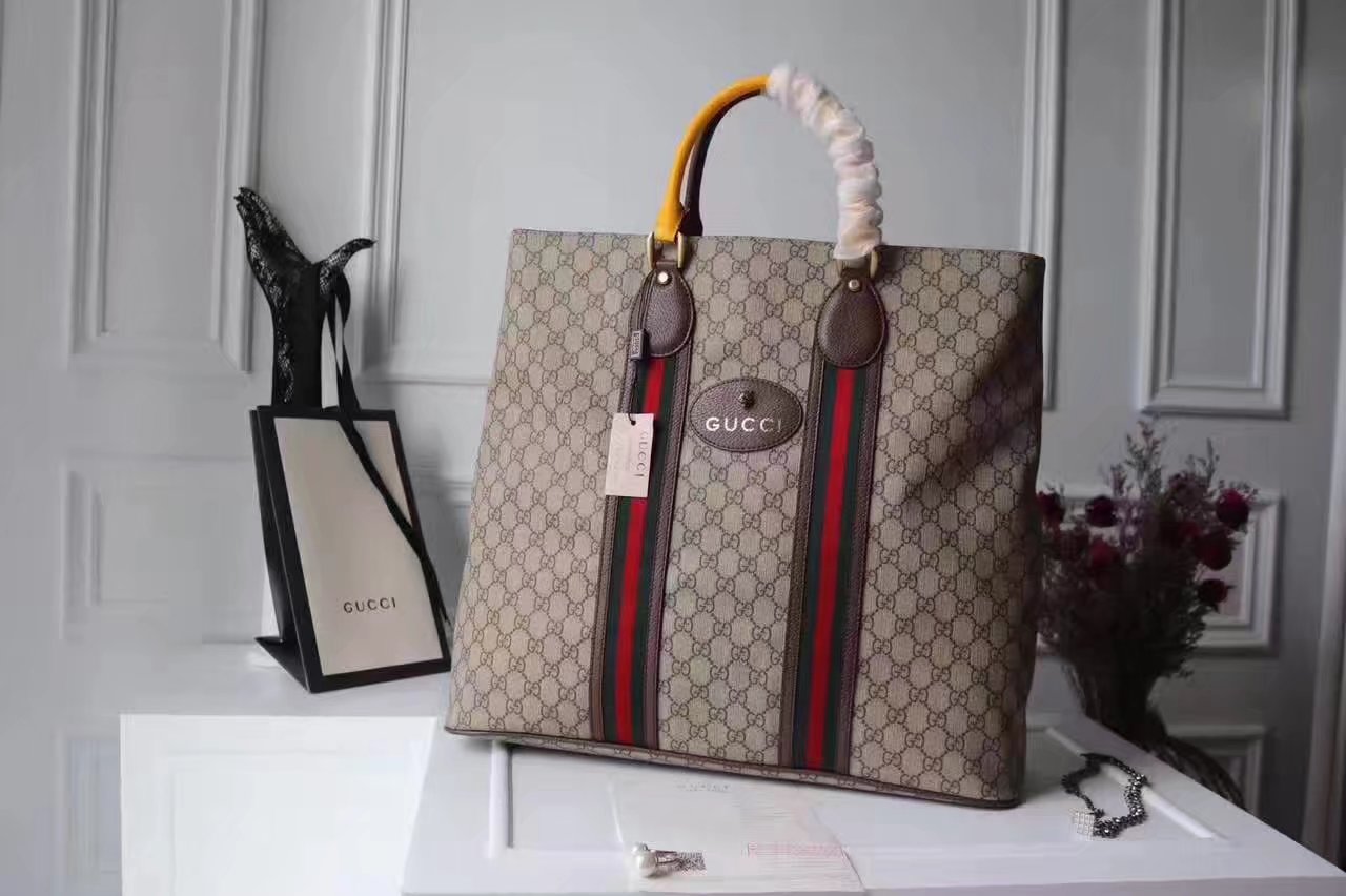 Gucci 473870 GG Supreme Men Tote Bag