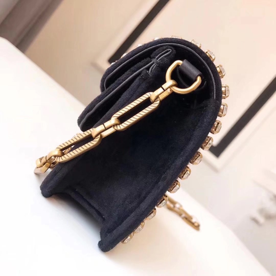 Gucci 489218 Broadway Black Velvet Mini Bag