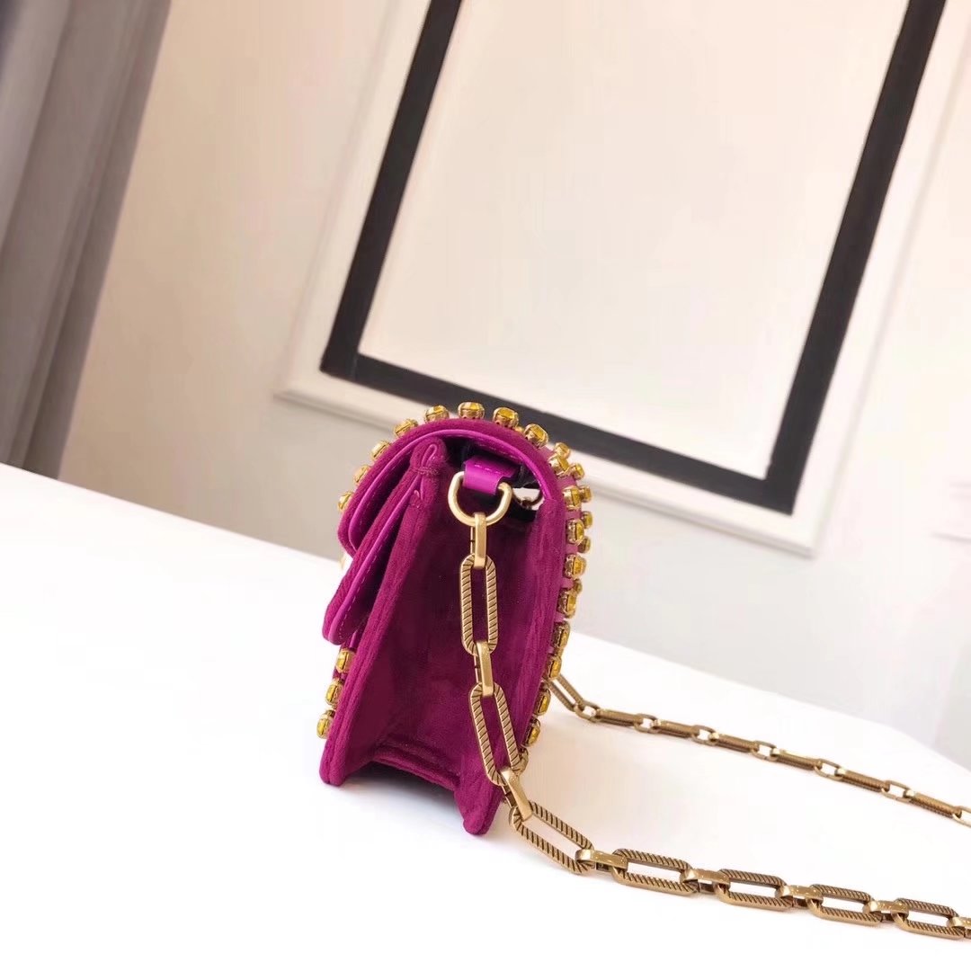 Gucci 489218 Broadway Rose Velvet Mini Bag