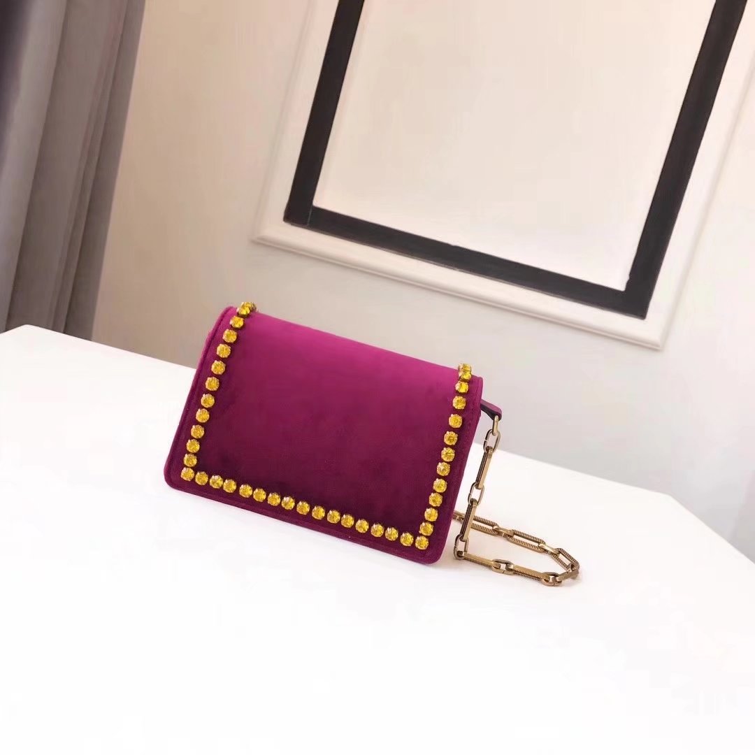 Gucci 489218 Broadway Rose Velvet Mini Bag