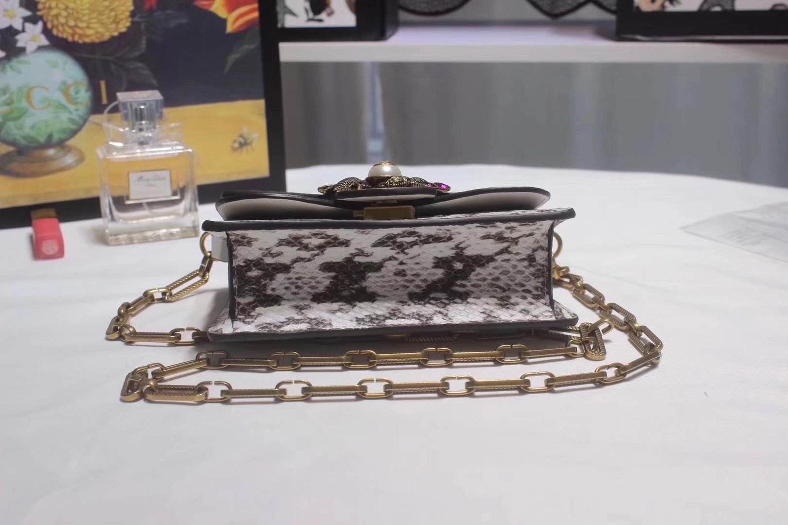 Gucci 鈥?89218 Broadway Small Snakeskin Mini Shoulder Bag