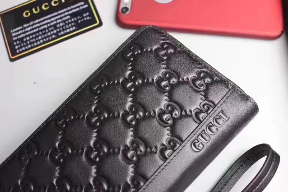 Gucci 52717 Signature Leather Men Wallet Black