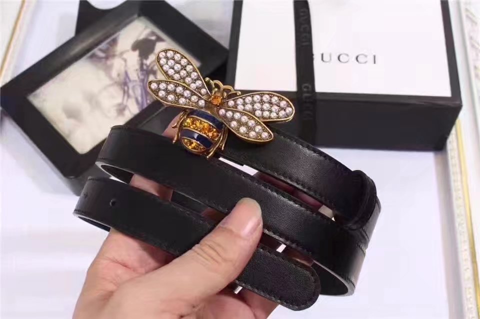 Gucci Bee Women Belt With Diamonds