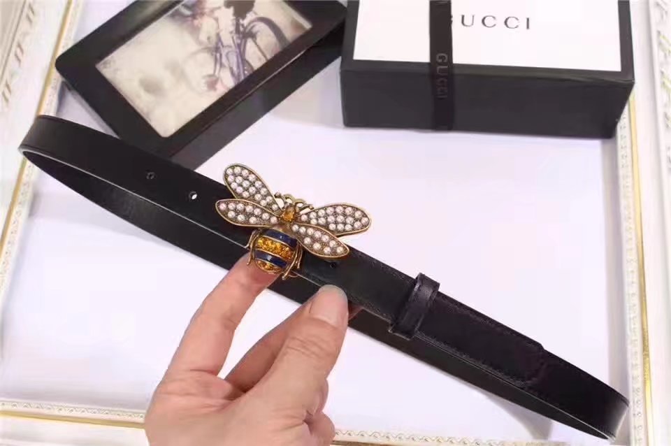 Gucci Bee Women Belt With Diamonds