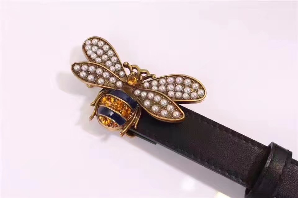 Gucci Bee Women Belt With Diamonds