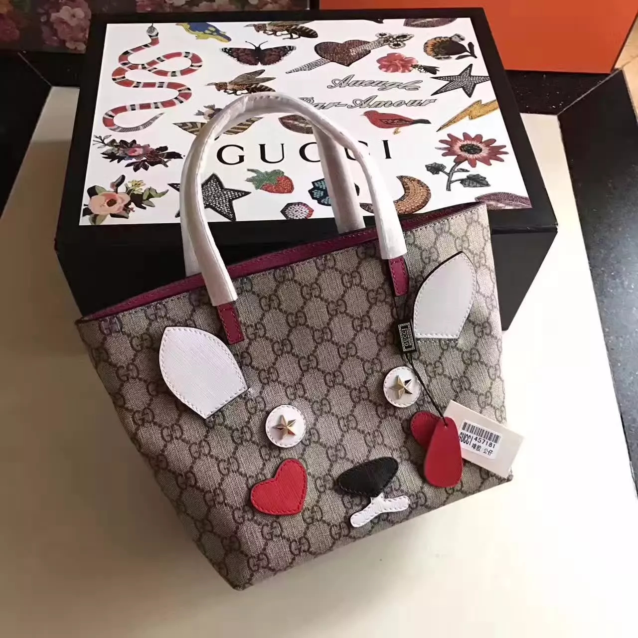 Gucci Children's Rabbit Tote Bags GG Supreme