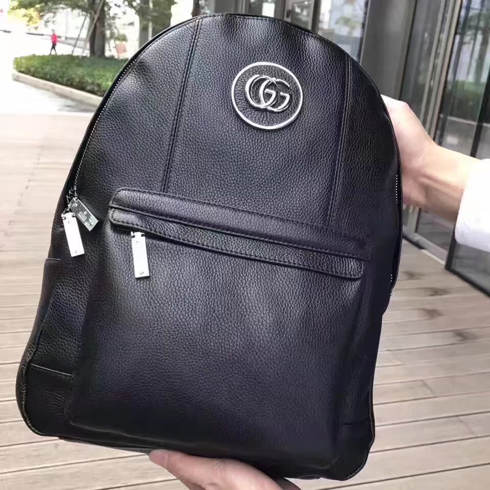 Gucci Men Leather Backpack Black