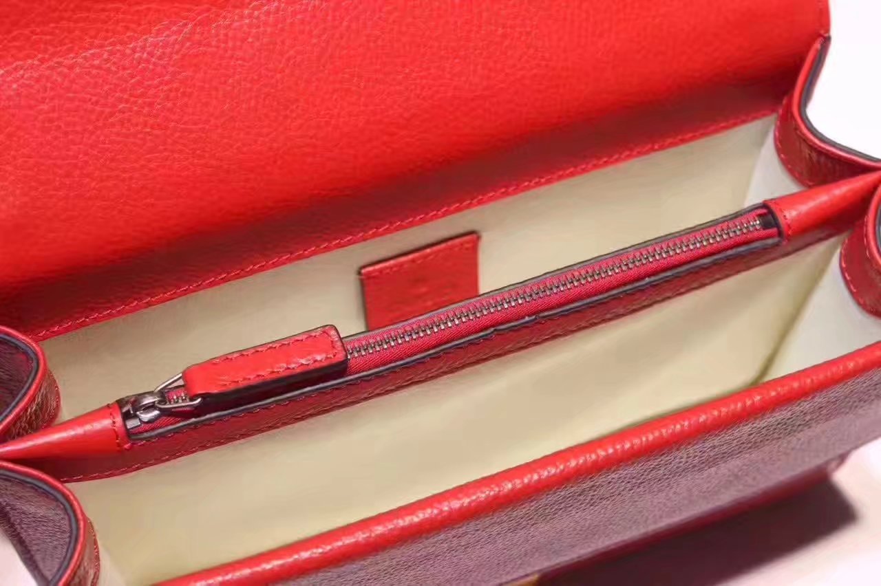 Gucci New Dionysus 400249 Leather Chain Shoulder Red Bag With Diamonds