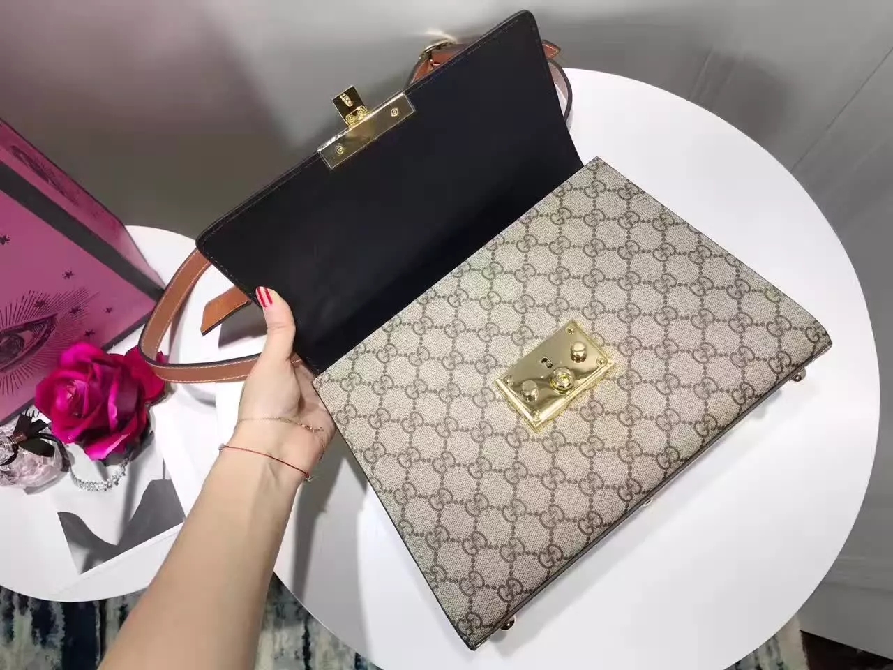 Gucci Padlock GG Supreme Top Handle Bag