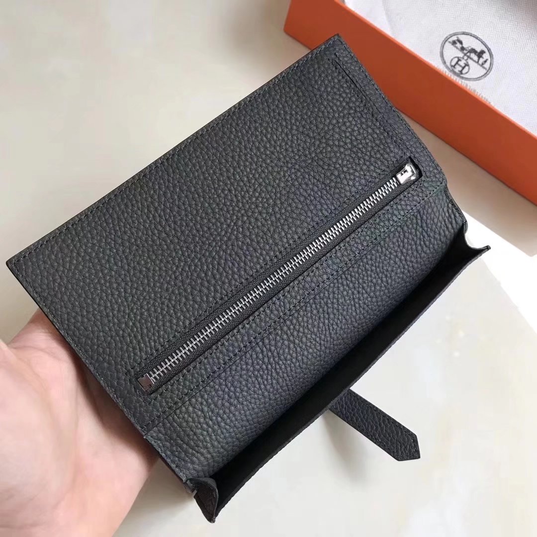 Hermes Bearn Bifold Wallet Togo Leather Black