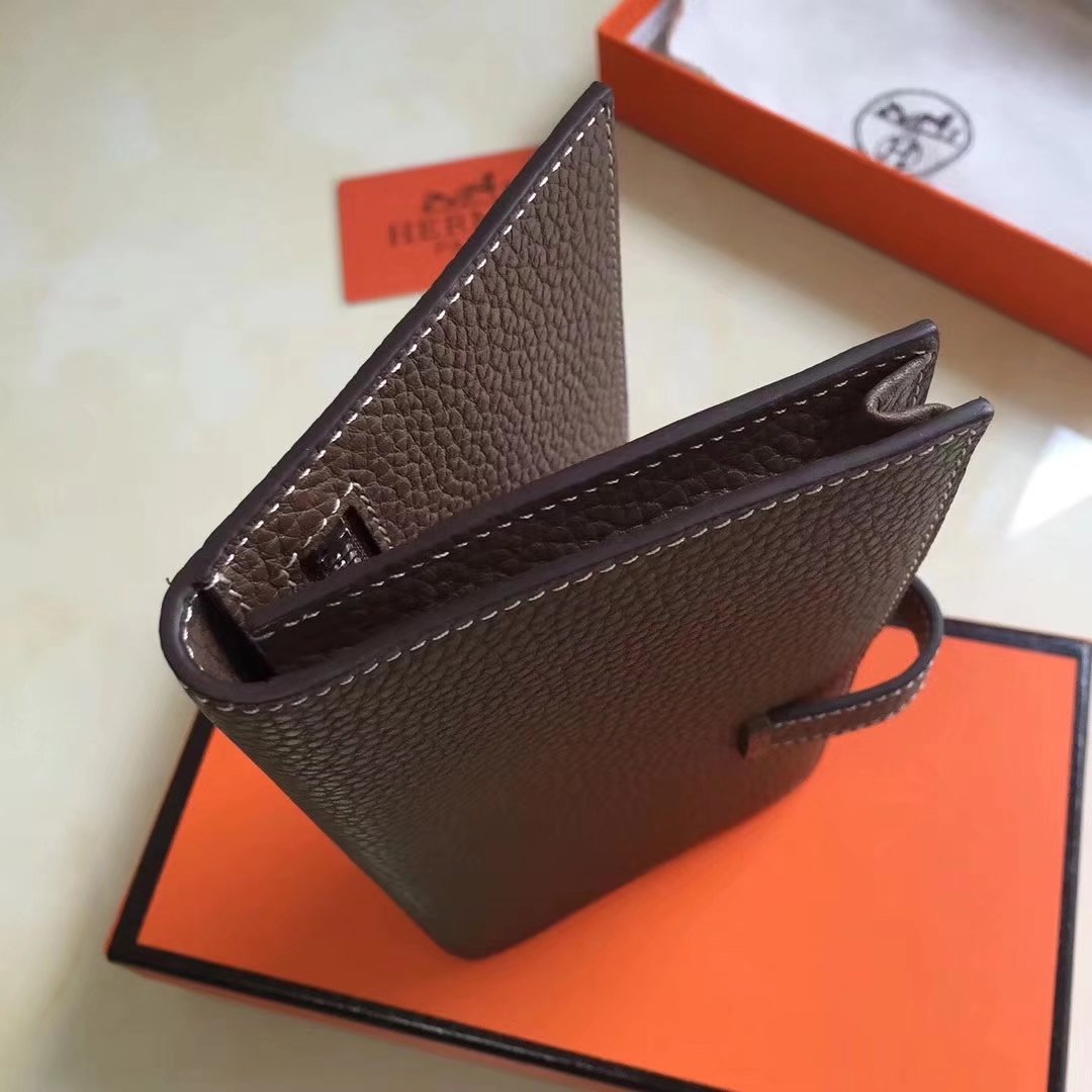 Hermes Bearn Bifold Wallet Togo Leather Khaki