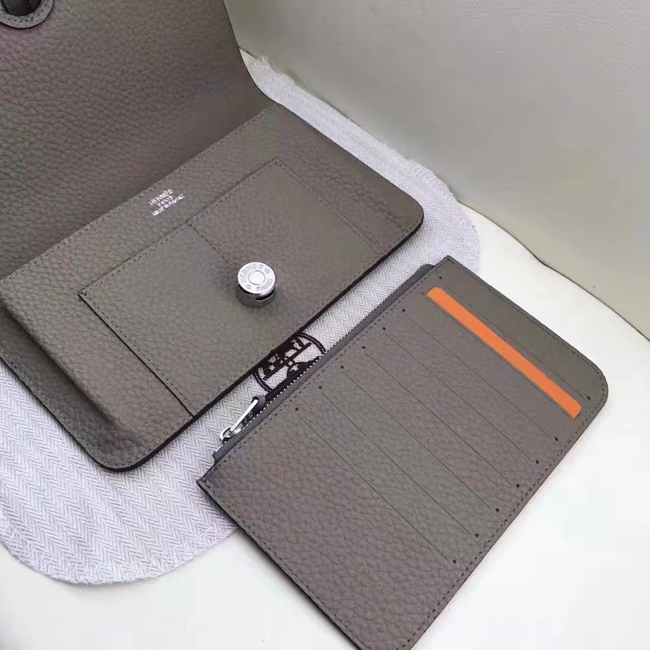 Hermes Dogon Compact Wallet Medium Grey