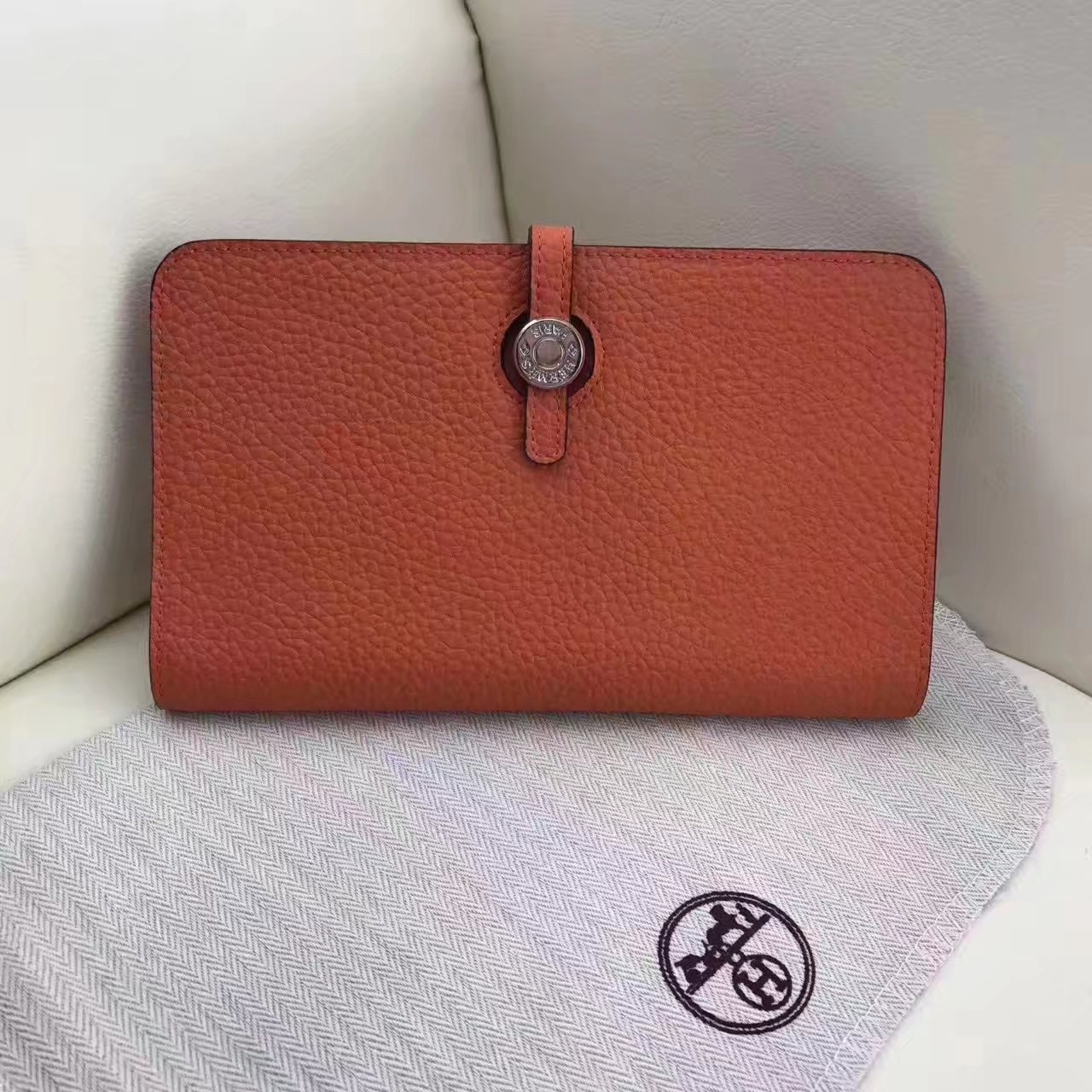 Hermes Dogon Compact Wallet Medium Orange