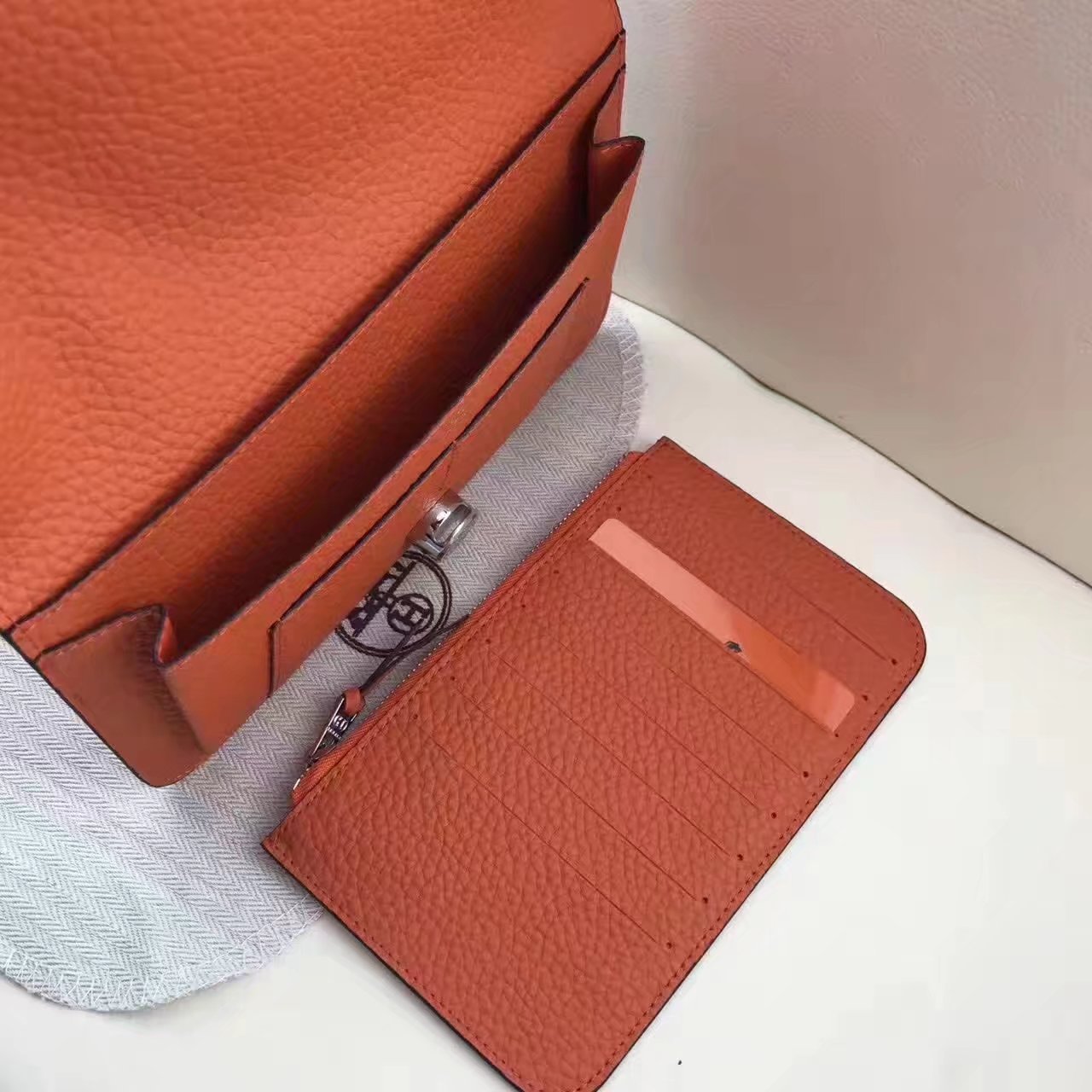 Hermes Dogon Compact Wallet Medium Orange