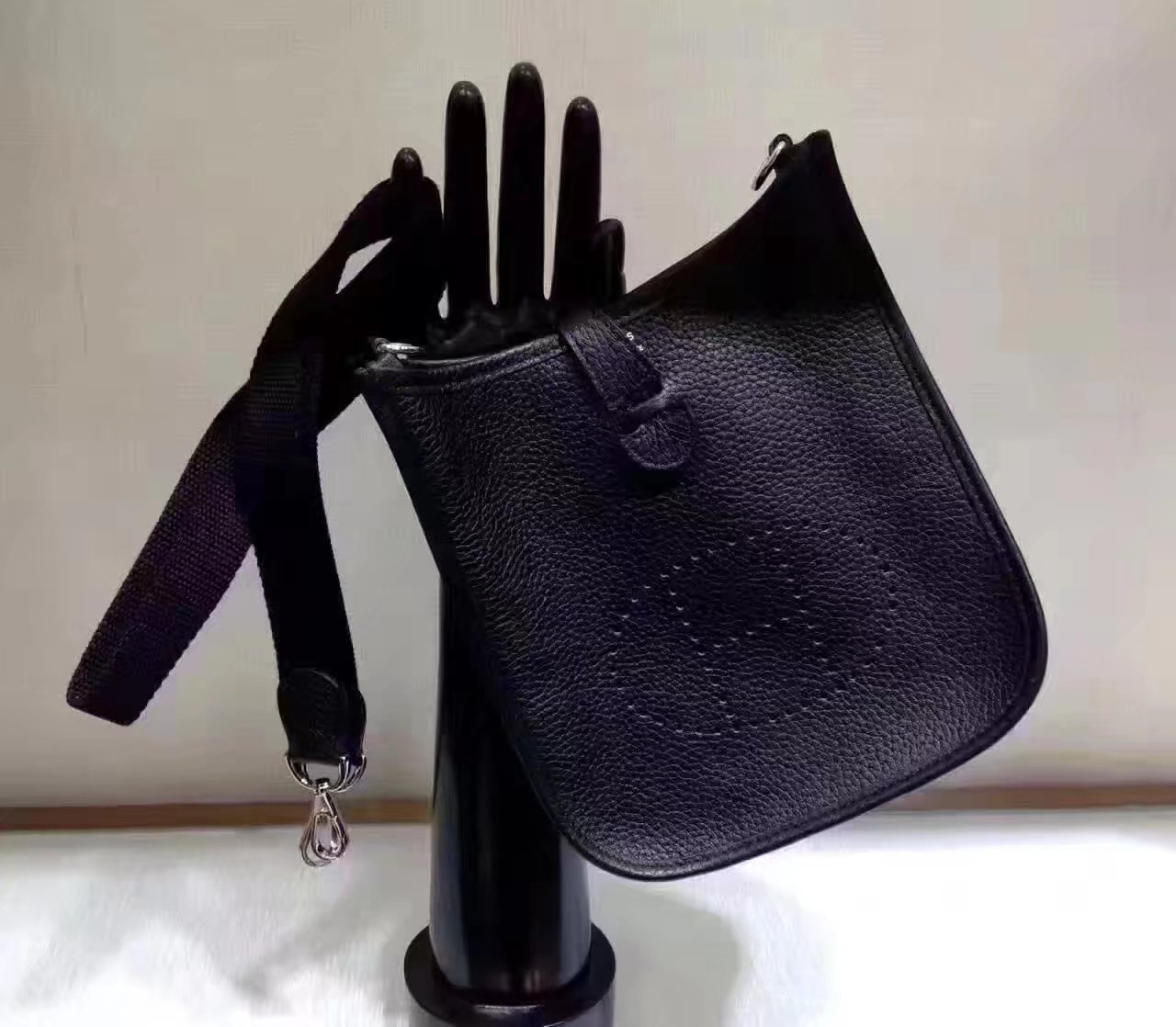 Hermes Evelyne Mini Leather Bag Black