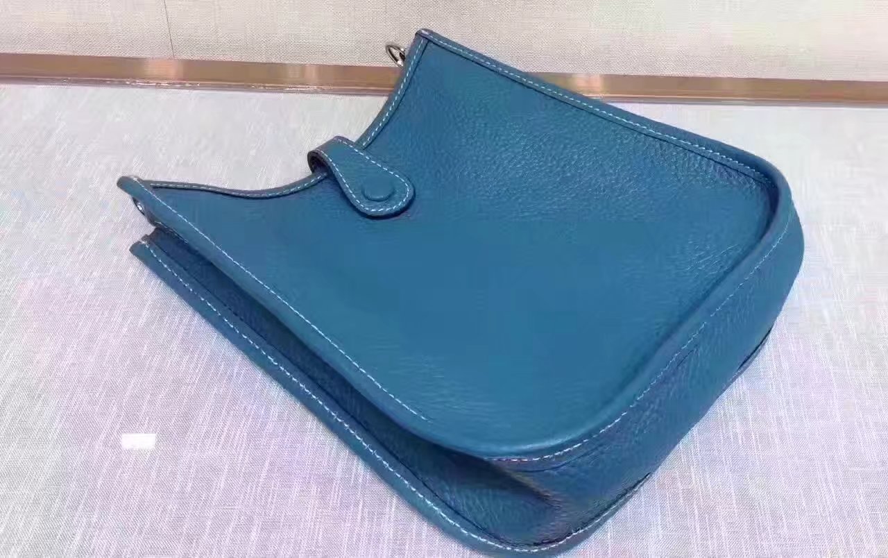 Hermes Evelyne Mini Leather Bag Blue