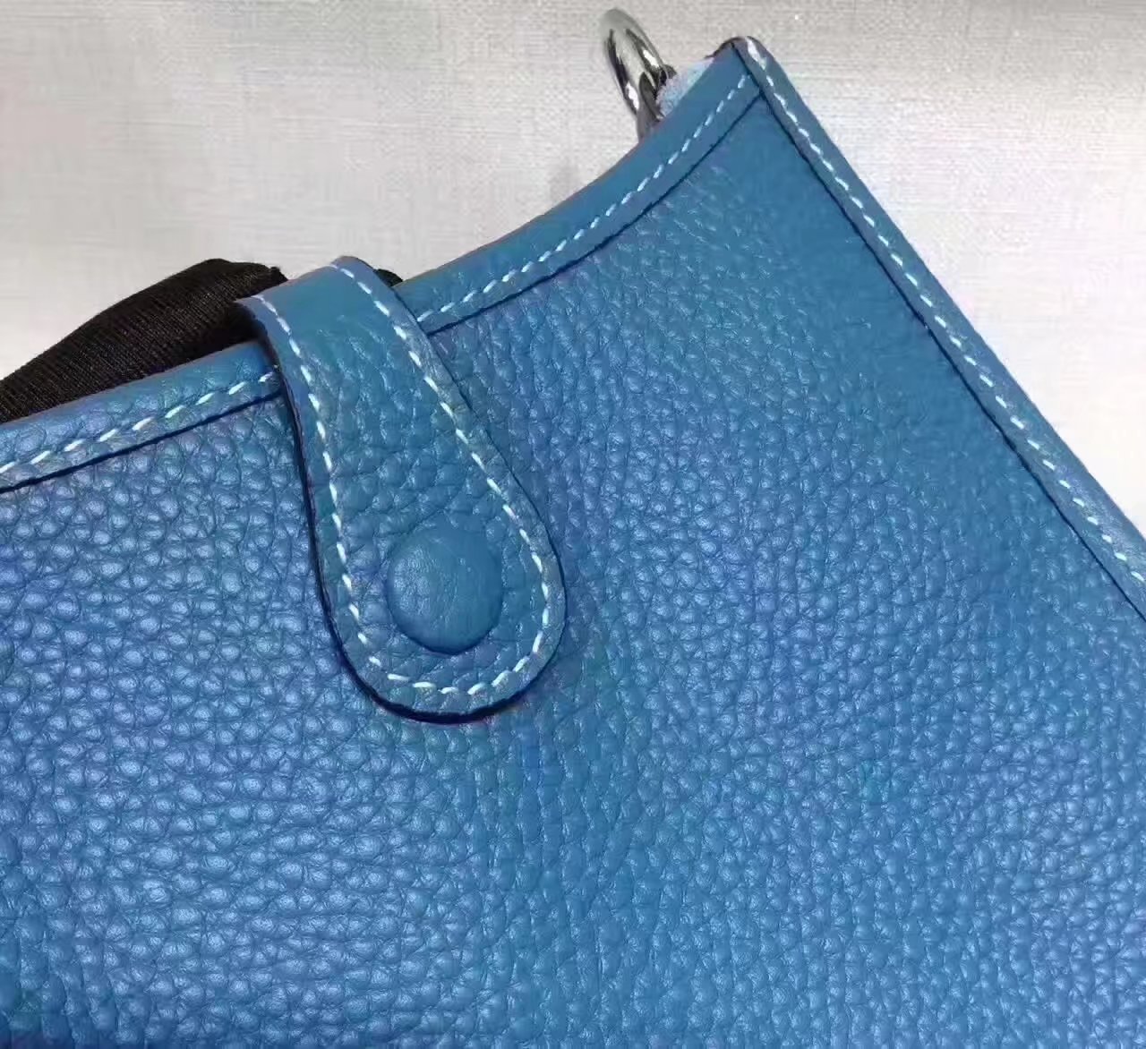 Hermes Evelyne Mini Leather Bag Blue