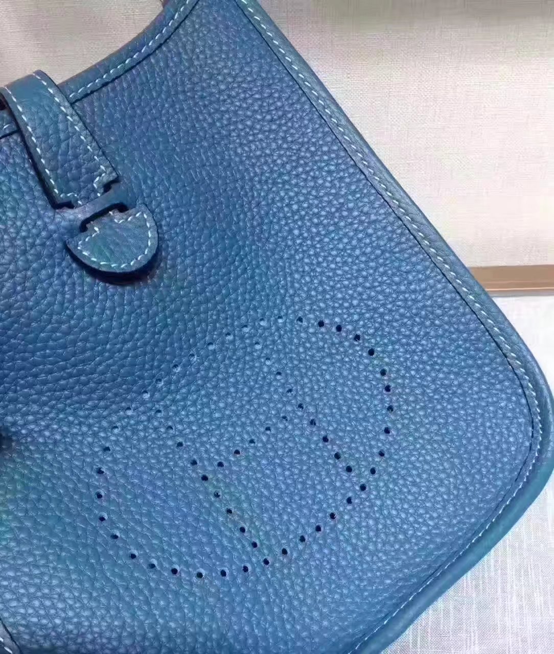 Hermes Evelyne Mini Leather Bag Blue