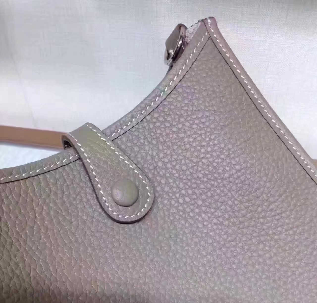 Hermes Evelyne Mini Leather Bag Grey