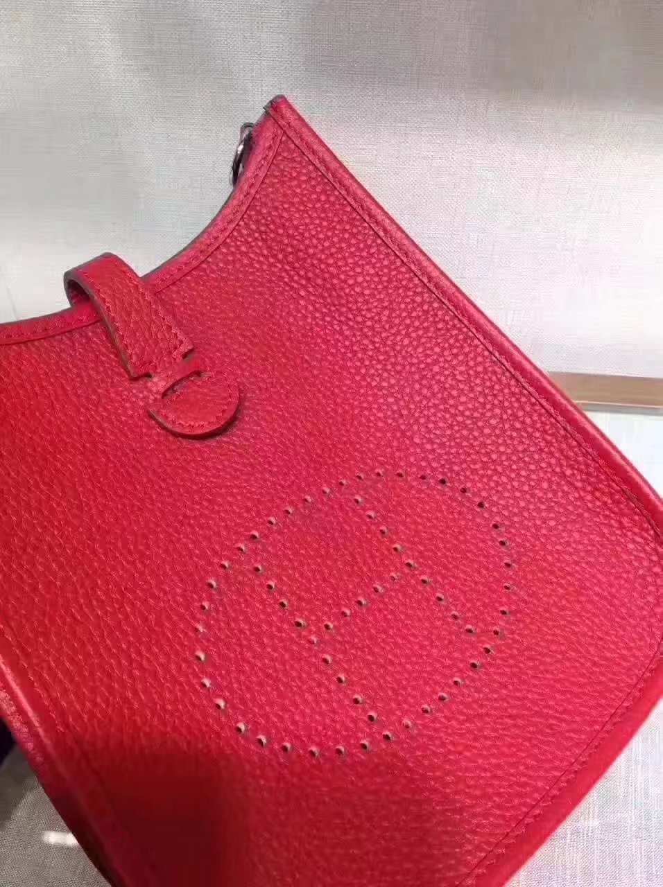 Hermes Evelyne Mini Leather Bag Red