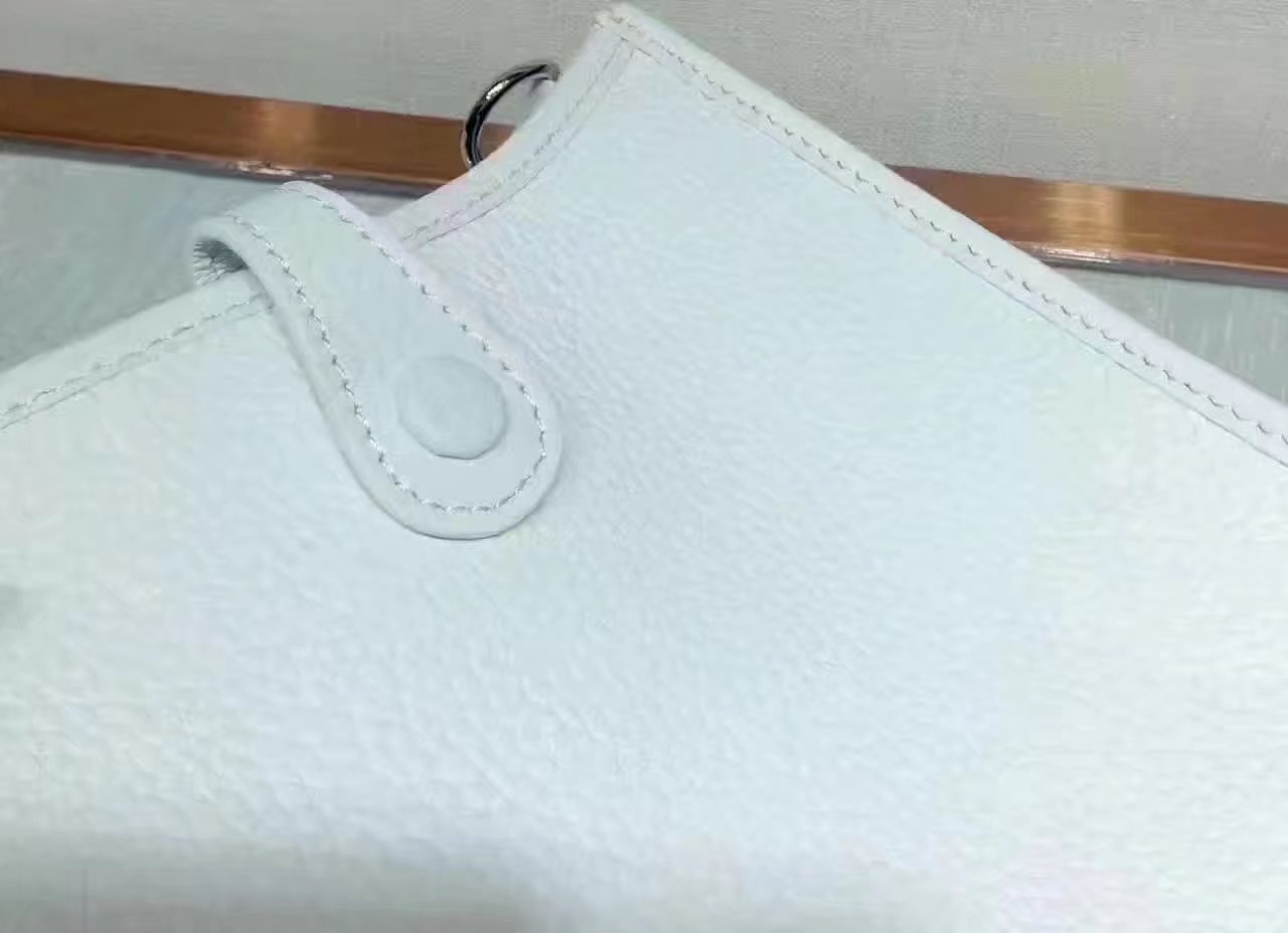 Hermes Evelyne Mini Leather Bag White